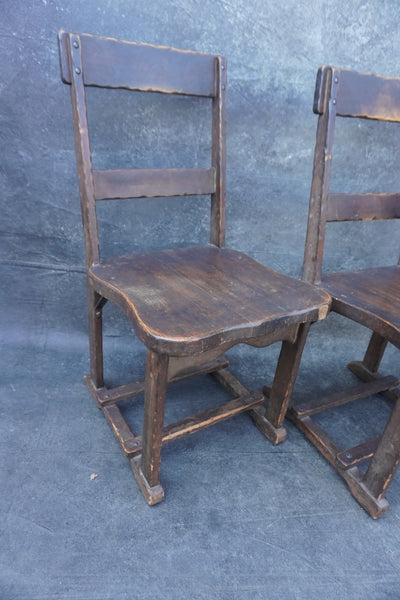 Classic Monterey Old Wood Sled Chairs, Total of Four F2819