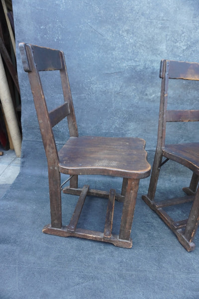Classic Monterey Old Wood Sled Chairs, Total of Four F2819