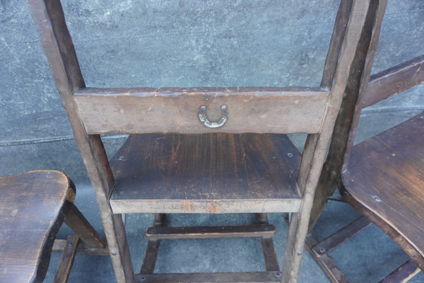 Classic Monterey Old Wood Sled Chairs, Total of Four F2819