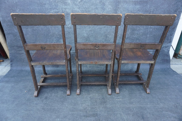 Classic Monterey Old Wood Sled Chairs, Total of Four F2819