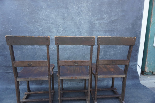 Classic Monterey Old Wood Sled Chairs, Total of Four F2819