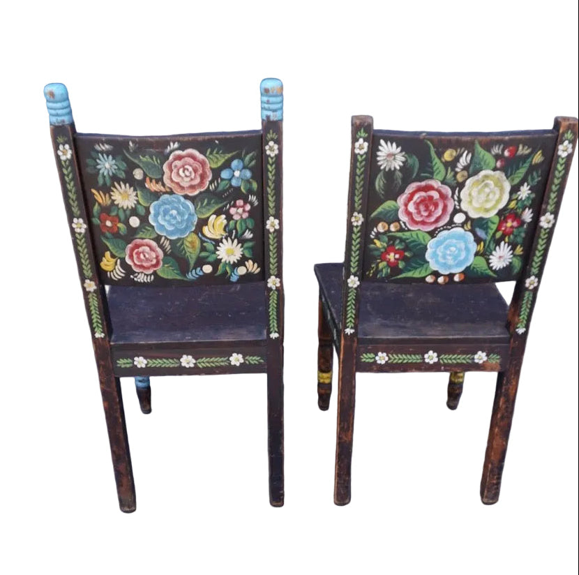 Antique Hand-Painted Mexican Café Chairs F2820