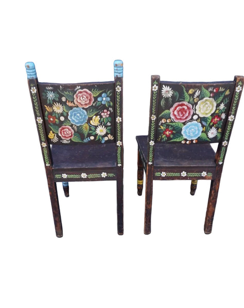 Antique Hand-Painted Mexican Café Chairs F2820