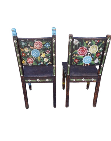 Antique Hand-Painted Mexican Café Chairs F2820