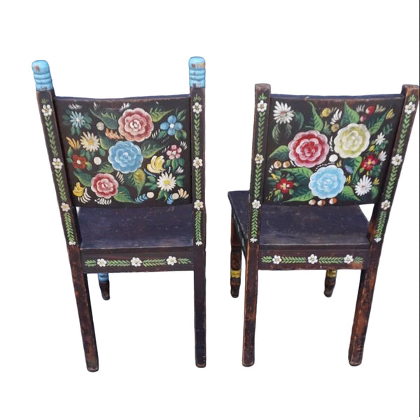 Antique Hand-Painted Mexican Café Chairs F2820