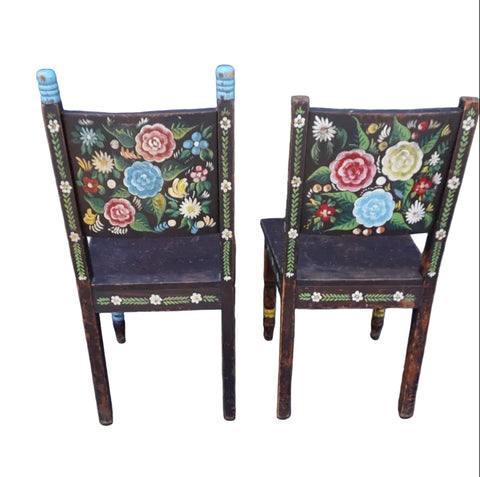 Antique Hand-Painted Mexican Café Chairs F2820
