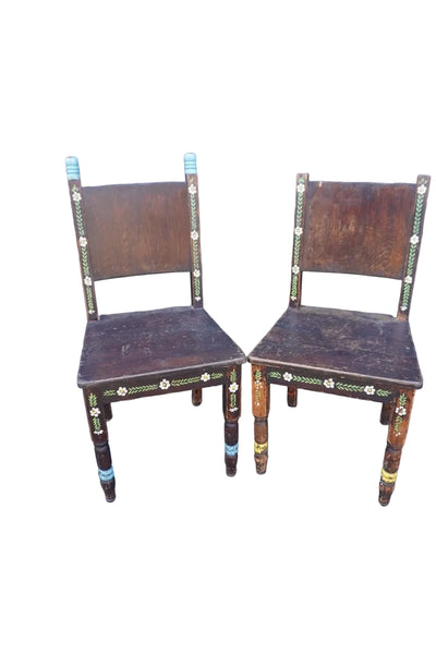 Antique Hand-Painted Mexican Café Chairs F2820