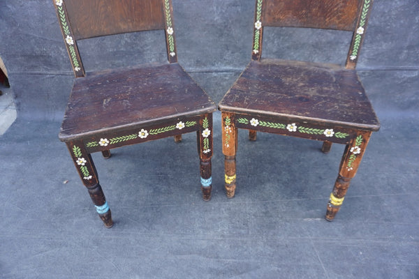 Antique Hand-Painted Mexican Café Chairs F2820