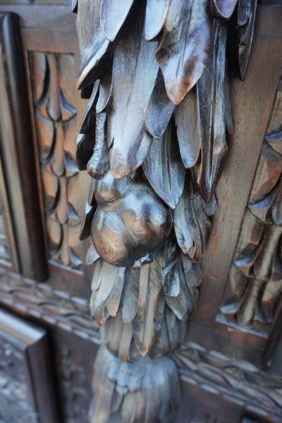 19th Century Spanish Colonial Portuguese Hand-Carved Walnut Cabinet F2821