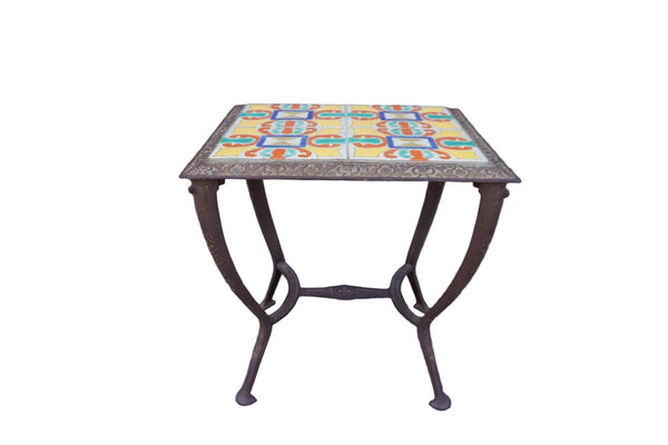Spanish Revival D&M Tile Table with Cast Iron Base F2824