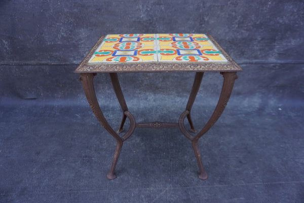 Spanish Revival D&M Tile Table with Cast Iron Base F2824