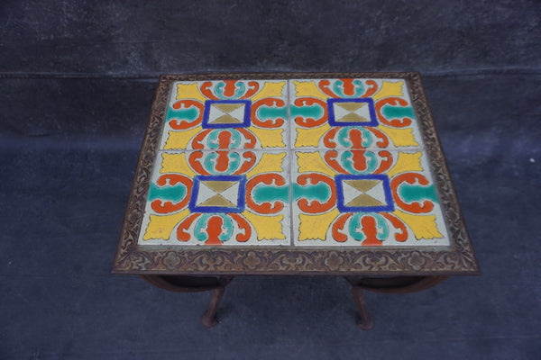 Spanish Revival D&M Tile Table with Cast Iron Base F2824
