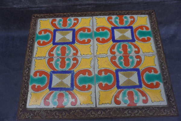 Spanish Revival D&M Tile Table with Cast Iron Base F2824