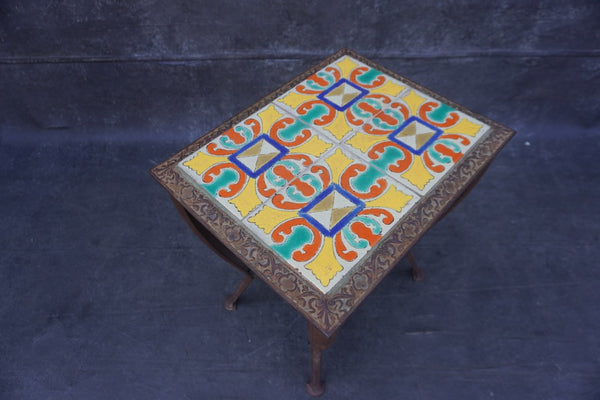 Spanish Revival D&M Tile Table with Cast Iron Base F2824