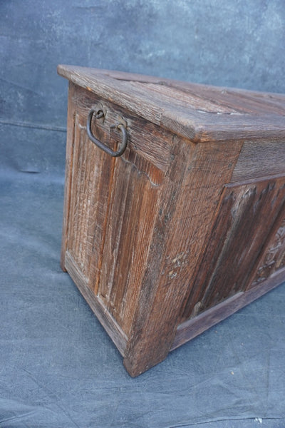 19th Century Solid Oak Linenfold Trunk F2829