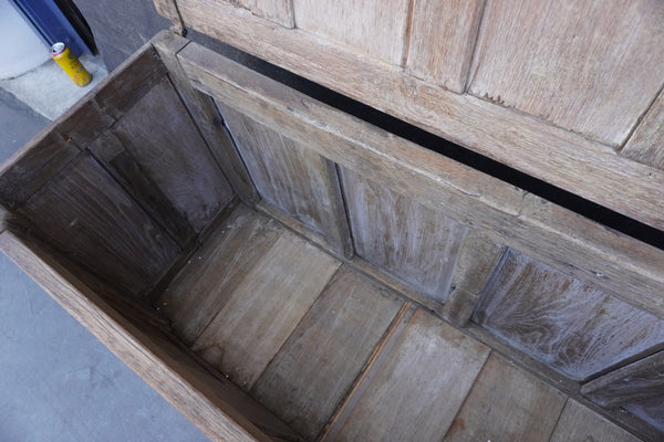 19th Century Solid Oak Linenfold Trunk F2829