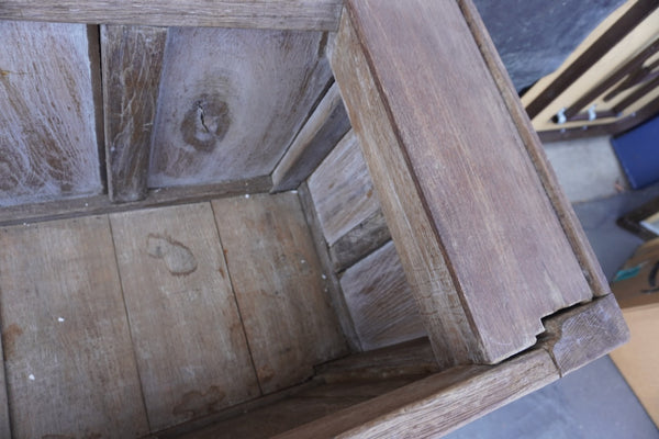19th Century Solid Oak Linenfold Trunk F2829