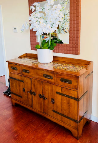 Monterey Classic Tile Top Sideboard in Smokey Maple finish F5000