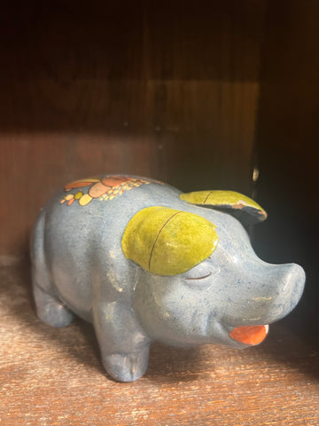Tlaquepaque Blue Pig bank