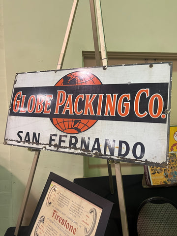 The Globe packaging Co San Fernado Porcelian enamel sign