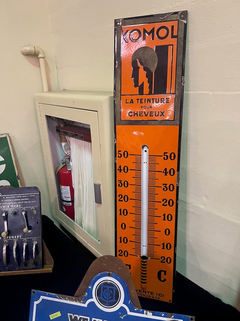 Comol Art Deco Porcelain enamel Therometer
