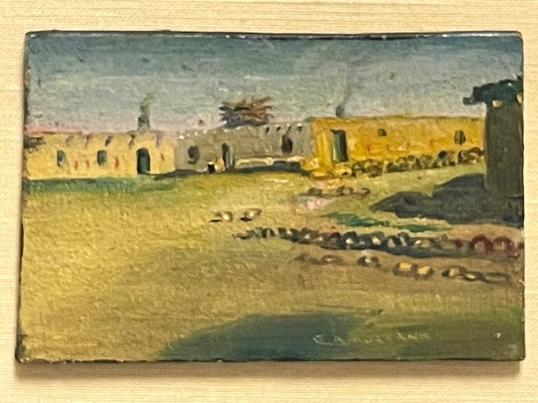 Jemez Indian Pueblo House, Elbridge Ayer Burbank, Framed Oil on Board P3366