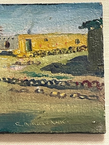 Jemez Indian Pueblo House, Elbridge Ayer Burbank, Framed Oil on Board P3366