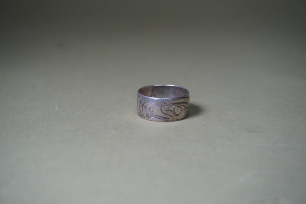 North Coast Alaskan Eye of Thunderbird Silver Ring 1935 J622