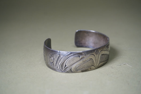 Rare North Coast Alaska Sea Hawk Silver Cuff  1935 J623