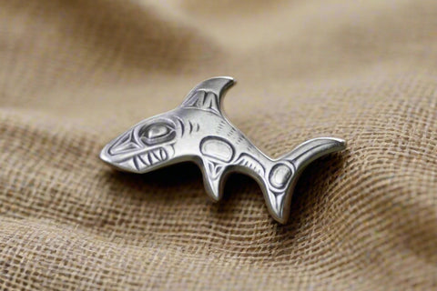 North Coast Orca Silver Pin Contemporary J624