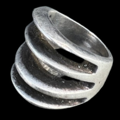 Brutalist Mexican Sterling Silver Ring  J628