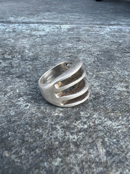 Brutalist Mexican Sterling Silver Ring  J628