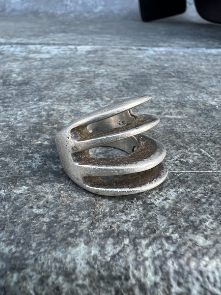 Brutalist Mexican Sterling Silver Ring  J628