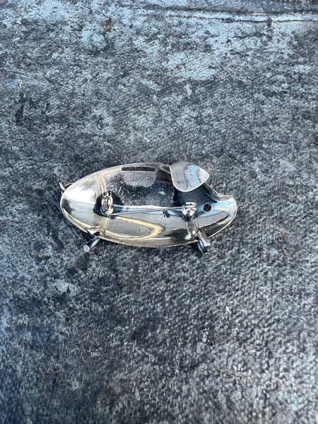 Beau Sterling Silver Piggy Bank Brooch J632