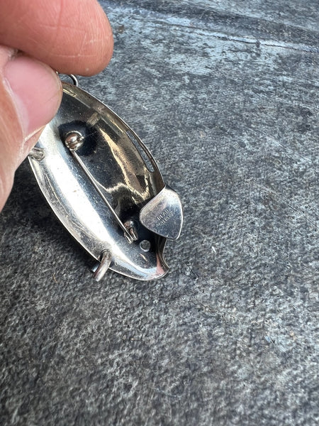 Beau Sterling Silver Piggy Bank Brooch J632