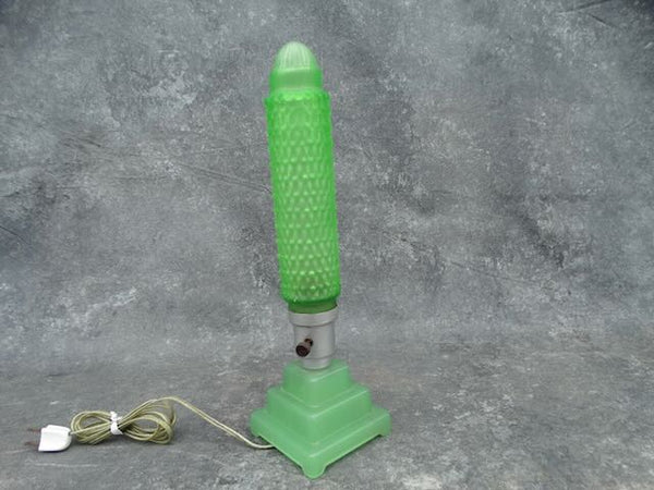 Green Vaseline Glass Art Deco Lamp L762