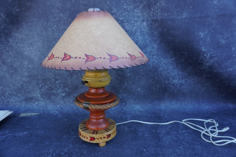Monterey Crackle Table Lamp with custom vintage Lagoy shade L778