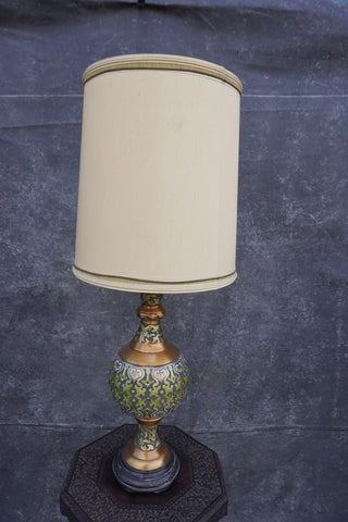 Marbro Moorish Cloisonné  Brass Lamp with Custom Shade L782
