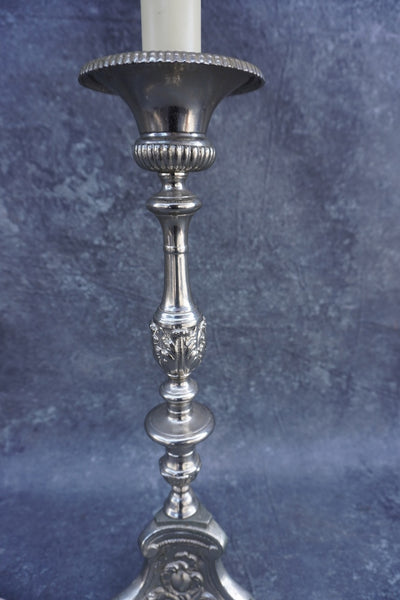 Spanish Colonial Candlestick Lamp with Hand-painted Custom Shade L784