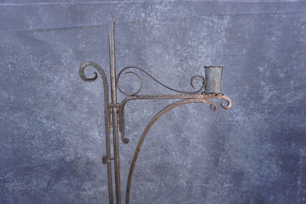 Spanish Revival Wrought Iron Single Candle Torchiere L806