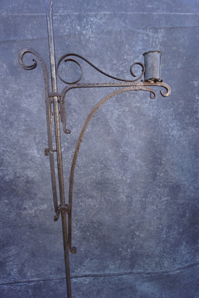 Spanish Revival Wrought Iron Single Candle Torchiere L806