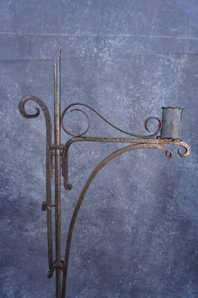 Spanish Revival Wrought Iron Single Candle Torchiere L806