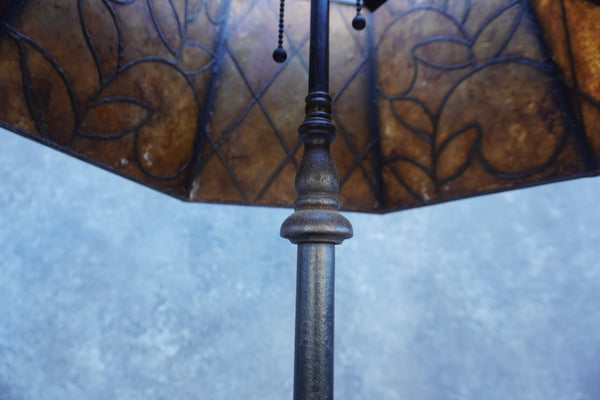 Spanish Revival Floor Lamp with Leaded Mica Shades 1920s L814