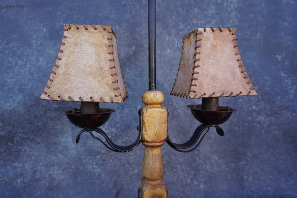 Monterey Straw Ivory TaBle Lamp - Double Sconce L818