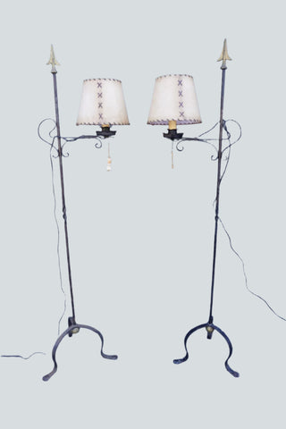 Spanish Revival Wrought Iron Bridge Lamps L826