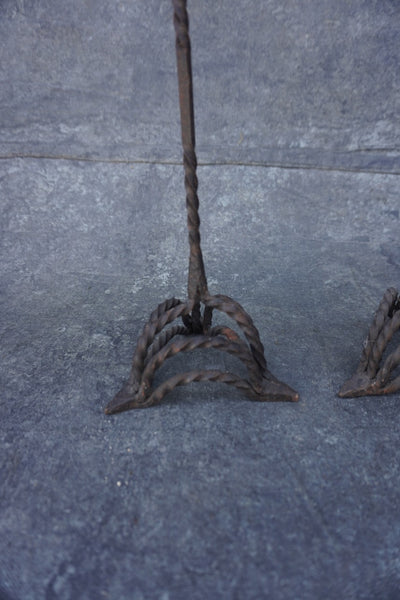 Spanish Revival Wrought Iron Candlestick Holders, set of two L828