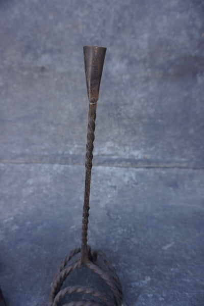Spanish Revival Wrought Iron Candlestick Holders, set of two L828