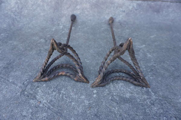 Spanish Revival Wrought Iron Candlestick Holders, set of two L828