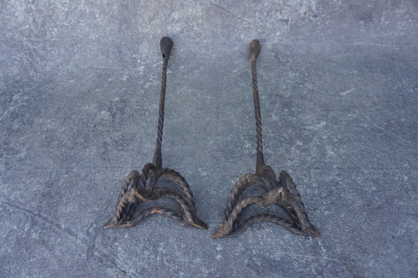 Spanish Revival Wrought Iron Candlestick Holders, set of two L828