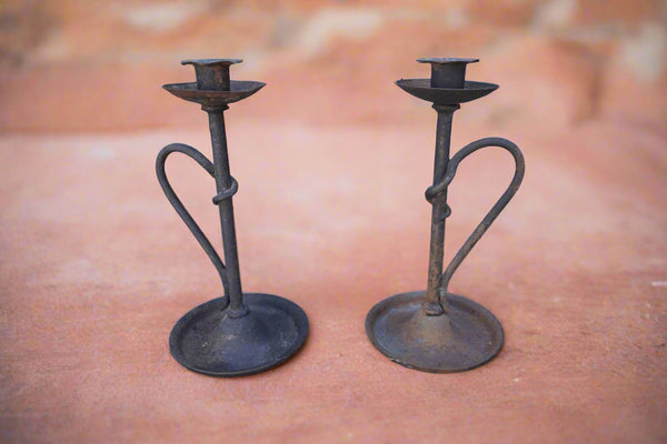 Iron Snake Handle Candlestick Holders L829